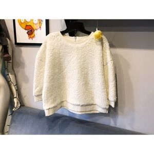 NEW French Connection Cropped Textured Sweater